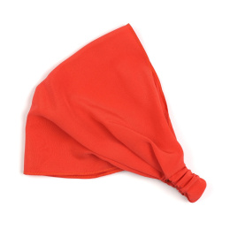 Orangefarbenes Damen-Kopftuch aus Seide mit Gummiband