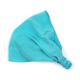 Damen Kopftuch aus marineblauer Seide mit Gummizug