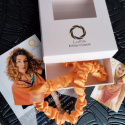 Silk hair band with elastic band thin orange