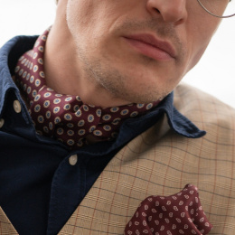 Men's silk scarf with a fashionable pattern 60x60 cm