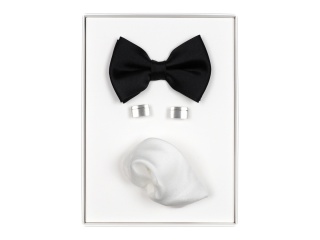 Black silk bow tie for suit