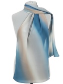 Multicolored silk scarf, hand shaded, 170x45cm