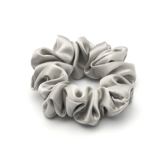 Jedwabna gumka do włosów scrunchie szara JGS-017
