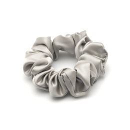 Scrunchie silk hair band, gray
