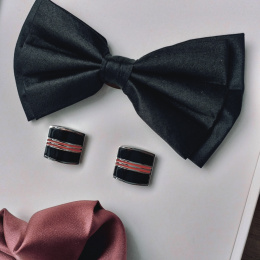 Set: bow tie + pocket square + cufflinks