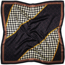 AD7-016 Silk scarf printed on both sides, houndstooth 70x70 cm