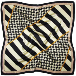 AD7-035 Silk scarf printed on both sides, houndstooth 70x70 cm