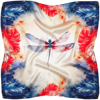 Silk scarf with dragonfly 68x68cm AD7-062