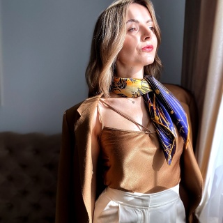 Silk zodiac scarf Virgo Anna Halarewicz 68x68cm