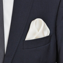 Elegant silk pocket square for a jacket, cream, 30x30 cm