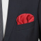 Elegant silk pocket square for a jacket, red, 30x30 cm