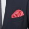 Elegant silk pocket square for a jacket, raspberry, 30x30 cm