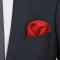 Elegant silk pocket square for a jacket, crimson, 30x30 cm
