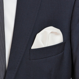 Elegant silk pocket square for a jacket, cream with a stripe, 30x30 cm