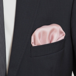 Elegant silk pocket square for a jacket, light pink, 30x30 cm