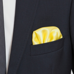 Elegant silk jacket pocket square, yellow, 30x30 cm