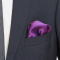 SATIN elegant silk pocket square for jacket, purple 30x30 cm