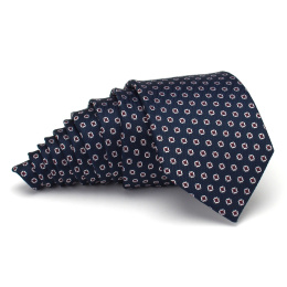 KR-002 Granatowy modny krawat z jedwabiu żakardowy