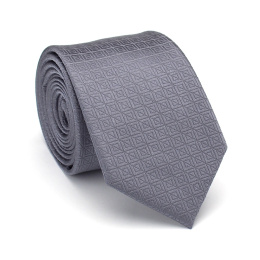 KR-012 Gray men's suit tie, woven silk jacquard