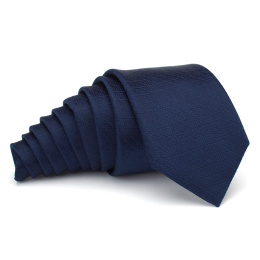 KR-014 Granatowy męski krawat do garnituru tkany żakardowy jedwabny