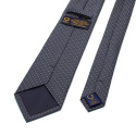 KR-017 Szary krawat w kwiaty - krawaty jedwabne markowe