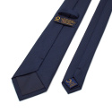 KR-019 Navy blue silk men's tie - elegant tie as a gift