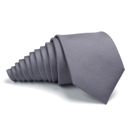 KR-021 Szary krawat męski jedwabny - elegancki krawat na prezent