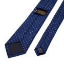 KR-026 Niebieski krawat męski jedwabny - elegancki krawat na prezent