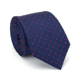 KR-027 Niebieski krawat męski jedwabny - elegancki krawat na prezent