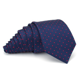 KR-027 Niebieski krawat męski jedwabny - elegancki krawat na prezent