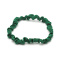 Decorative headband with an elastic band, made of green silk