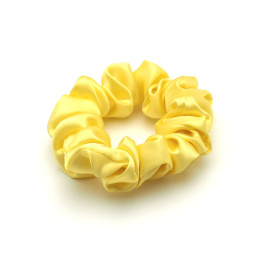 Scrunchie jedwabna gumka do włosów żółta