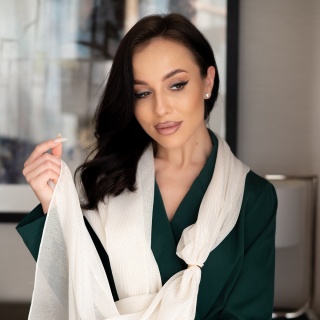 Gold thread silk georgette scarf 200x65 cm SZZ-009