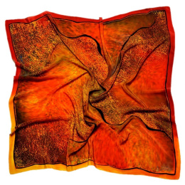 AM7-199 Hand-painted silk scarf, 70x70 cm