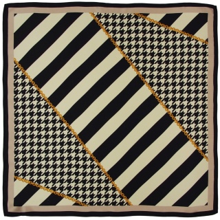 AD-003 Apaszka jedwabna drukowana dwustronnie, pepitka 90x90 cm