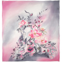 AM-025 Hand-painted Silk Scarf Butterflies, 90x90 cm