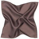 TWILL brown hand-trimmed silk pocket square 30x30 cm