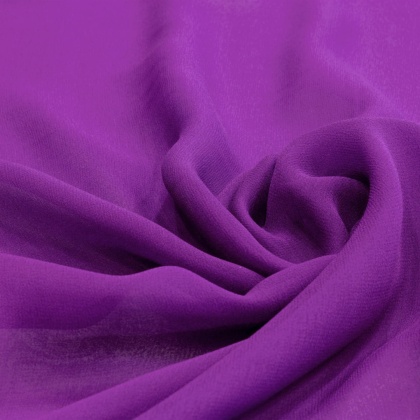 Fioletowy jedwabny szal żorżeta 200x65 cm SZZ-005