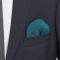 CREPE Elegant silk pocket square for a jacket, turquoise 30x30 cm