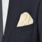 CREPE elegant silk pocket square for a jacket, cream, 30x30 cm