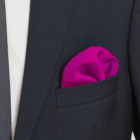 CREPA men's suit pocket square, silk amaranth, 30x30 cm