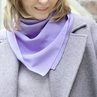 Liliowa Jedwabna Apaszka Krepa, 70x70cm AJK-725