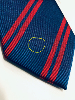 OUTLET-KR-540 Elegancki jedwabny krawat żakardowy w paski