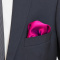 SATIN elegant silk pocket square for jacket, amaranth 30x30 cm