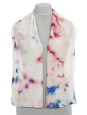 SZ-741 Hand-painted silk shawl, Pink marble, 140x30 cm