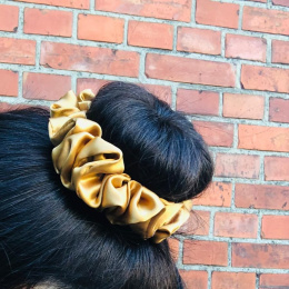 Scrunchie silk hair elastic gold