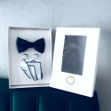 Set: bow tie + pocket square + shirt cufflinks