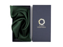 TWILL green silk pocket square single-coloured hand-trimmed 30x30 cm