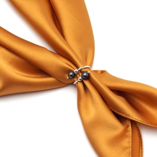 Golden silk satin scarf, 70x70cm AS7-002