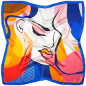 AD-005 Silk satin scarf, matt-gloss, pop art 90x90 cm